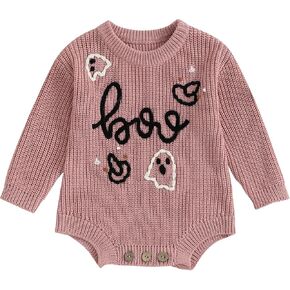 FYBITBO Baby Girl Boy Sweater Knit Oversized Pullover Sweatshirt Romper Onesie Warm Fall Winter Clothes Outfit Newborn