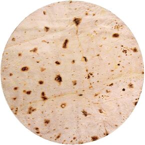 CASOFU Burritos Tortilla Throw Blanket, Double Sided Giant Flour Blanket, Novelty Tortilla Throw Blanket for Your Family, 285 GSM Soft and Comfortable Flannel Taco Blanket.(Beige, 47 inches)