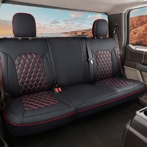 Silverado Faux Leather Seat Covers Full Coverage Custom Fit for Truck Chevy Chevrolet Silverado Sierra 1500 2007-2024, 2500HD 3500HD 2015-2024 Crew Double Extended Cab (Front Pair/Black)