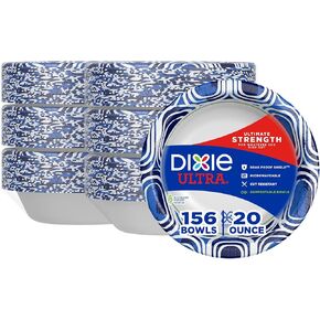 Dixie Ultra Disposable Paper Bowls, 20oz, Dinner or Lunch Size Printed Disposable Bowls, Packaging and Design May Vary, 26 Count (Pack of 6)