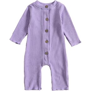 Aoswep - Lovely Solid Color Baby Long Sleeve Jumpsuit baby girl bodysuit in Saudi Arabia