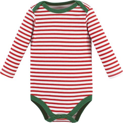 Hudson Baby Unisex Baby Cotton Long-Sleeve Bodysuits, Christmas Forest 3-Pack, 9-12 Months in Saudi Arabia