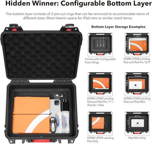 SYMIK A310-MM3DL Mini 3 Pro حقيبة حمل صلبة مقاومة للماء بطبقة مزدوجة لـ DJI Mini 3 Pro/Mini 3 /Fly More Combo، تناسب جهاز تحكم DJI RC/RC-N1، وليس لـ RC2 in Kuwait