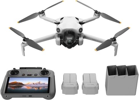 DJI Mini 4 Pro Fly More Combo with DJI RC 2, Drones with Camera for Adults 4K, Under 0.549 lbs/249 g, 3 Batteries for up to 102 Mins Flight Time, Smart Return to Home, Drone for Beginners | RC 2, Camera 4K, Under 249 g, 3 Batteries for up to 102 Mins Flig in Kuwait