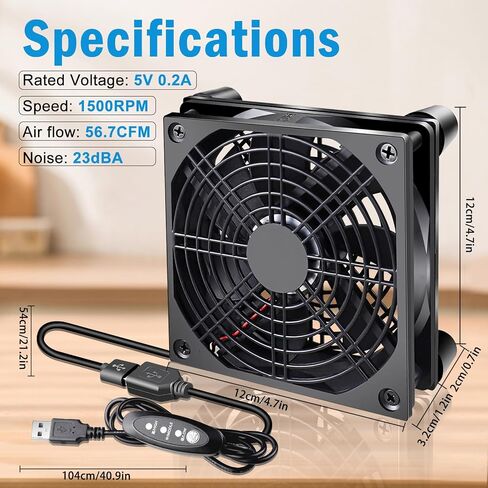 WDERAIR 4x120mm راوتر لوحة التبريد مروحة مسطحة مع وحدة تحكم متغيرة السرعة DIY بها بنفسك إلكترونيات صندوق التلفزيون خزانة معدات ألعاب الكمبيوتر برودة in Kuwait