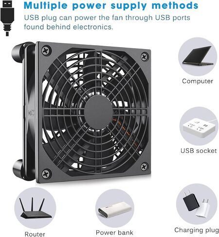 WDERAIR 4x120mm راوتر لوحة التبريد مروحة مسطحة مع وحدة تحكم متغيرة السرعة DIY بها بنفسك إلكترونيات صندوق التلفزيون خزانة معدات ألعاب الكمبيوتر برودة in Kuwait