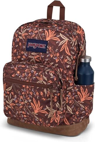 حقيبة ظهر JanSport Right Pack - حقيبة كتب للسفر أو العمل أو الكمبيوتر المحمول مع قاعدة جلدية، أسود in Kuwait