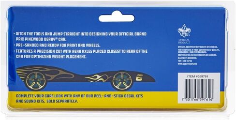 BSA Pinewood Derby Car Peel N' Stick Decal Sticker - Blue, Pink, and Purple Flames Boy Scouts of America in Kuwait