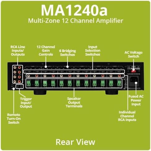 دايتون اوديو MA1260 مضخم صوت متعدد المناطق 12 قناة 60WPC in Kuwait