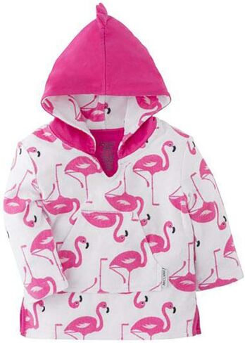 UPF50+ Swim Coverup - Franny the Flamingo, (S/M) 0-12M, Cotton/Poly Terry Blend, Extra Absorbent in Saudi Arabia