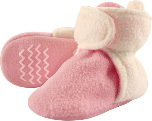 Hudson Baby unisex baby Cozy Fleece Booties Slipper Sock, Dark Gray, 6-12 Months Infant US in Saudi Arabia