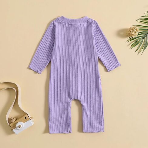 Aoswep - Lovely Solid Color Baby Long Sleeve Jumpsuit baby girl bodysuit in Kuwait