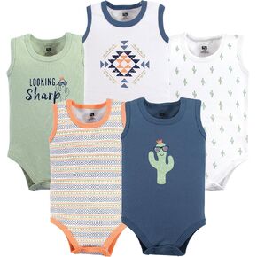Hudson Baby Unisex Baby Cotton Sleeveless Bodysuits, Vacay, 0-3 Months in Kuwait