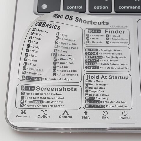 KEANBOLL Design for MacBook Shortcut Sticker(2 Pack),Mac OS Vinyl Keyboard Shortcut Sticker for 13-16" MacBook Pro m1/m2, MacBook Air 13 m1/m2, MacBook Pro 14 15 16 m1/m2) /iMac 21 24 27 in Saudi Arabia