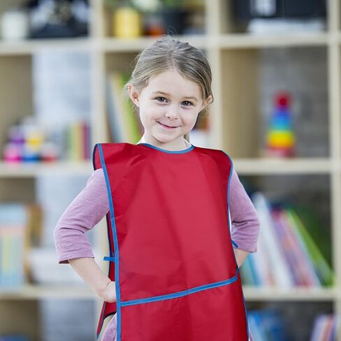 BAHABY 4 Pieces Kids Art Smock Kids Apron Waterproof Painting Aprons with Pockets Art Smocks for Kids 3-8 Years, 4 Colors in Kuwait