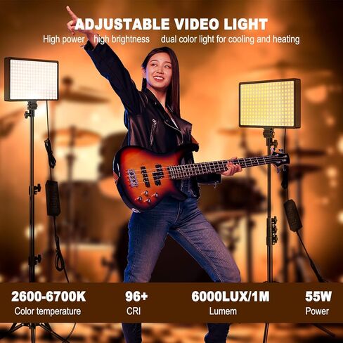 JJ JIANJIN طقم ضوء حلقة وضوء فيديو التصوير: 18 بوصة خارجي 55W6700k و4 مرشح ألوان 416 LED ضوء حامل حقيبة للحمل للكاميرا والهاتف الذكي ويوتوب وتيك توك وإطلاق صور تصويري (أسود) in Kuwait