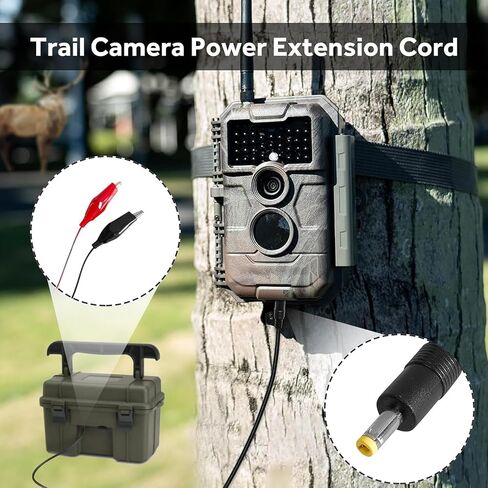 Udibas 79inch Trail Camera Power Cord: DC External Power Cable,4.0x1.7mm DC Plug Compatible, Ideal for Connection with Portable Power Banks, Solar Panels, Game & Doorbell Cameras and More(2PCS) in Saudi Arabia