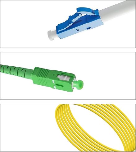 Eardion 3m(10ft) SC/APC to LC/UPC Fiber Patch Cable, 3Meters Single Mode Simplex SM Fiber Patch Cords- 9/125μm SC/APC-LC/UPC Fiber Optic Cable in Kuwait