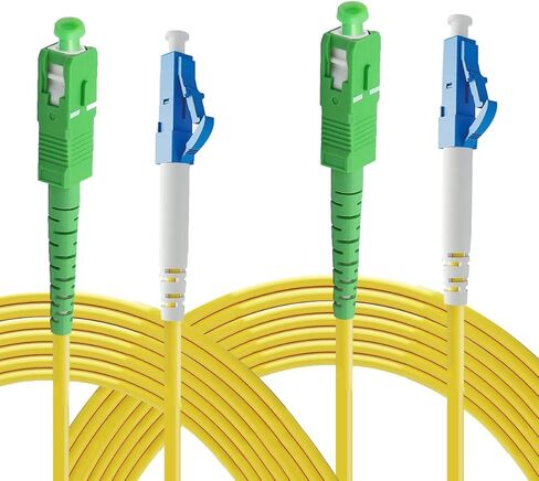 Eardion 3m(10ft) SC/APC to LC/UPC Fiber Patch Cable, 3Meters Single Mode Simplex SM Fiber Patch Cords- 9/125μm SC/APC-LC/UPC Fiber Optic Cable in Kuwait