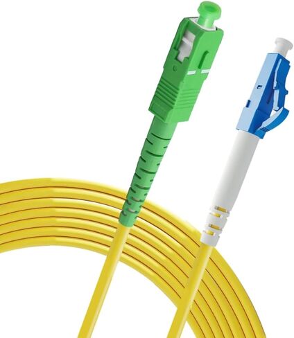 Eardion 3m(10ft) SC/APC to LC/UPC Fiber Patch Cable, 3Meters Single Mode Simplex SM Fiber Patch Cords- 9/125μm SC/APC-LC/UPC Fiber Optic Cable in Kuwait
