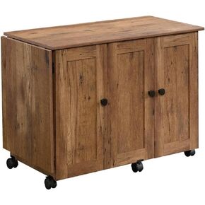 BOWERY HILL Craft & Hobby Contemporary Wood Sewing Craft Table in Soft White in Saudi Arabia