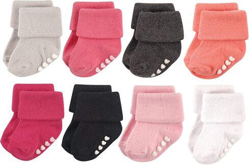 Hudson Baby Unisex Baby Cotton Rich Newborn and Terry Socks, Soft Earth Tone Shoes, 6-12 Months in Saudi Arabia