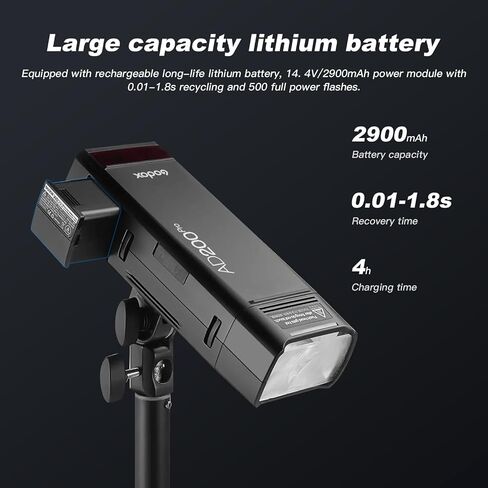 غودوكس AD200Pro AD200 Pro 200Ws 2.4G TTL 1/8000 HSS فلاش فلاش سبيدلايت أحادي الضوء مع شبكة BD-07 باب الحظيرة هوني كومب 4 الوان وعاكس قياسي AD-S2 (نسخة مطورة AD200) in Saudi Arabia