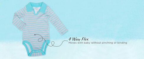Hanes Ultimate Baby Flexy 3 Pack Long Sleeve Polo Bodysuits, Pink/Grey, 18-24 Months in Saudi Arabia