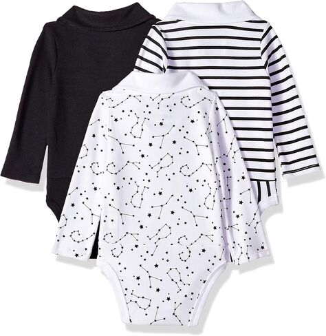 Hanes Ultimate Baby Flexy 3 Pack Long Sleeve Polo Bodysuits, Pink/Grey, 18-24 Months in Saudi Arabia