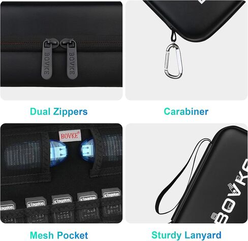 BOVKE Flash Drive Case USB Case Holder Hard Drive Case Electronic Organizer SD Card Memory Storage Case Compatible With Sandisk, Samsung Thumb Drives, Extra Pocket for Power Bank, Charger Cable, Black in Saudi Arabia