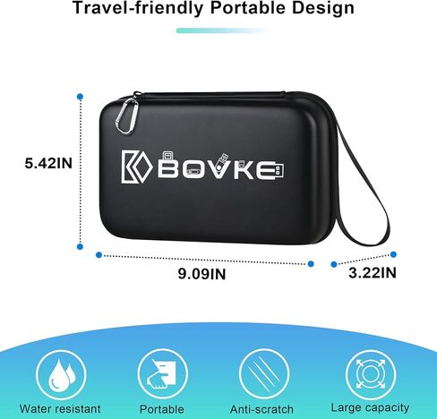 BOVKE Flash Drive Case USB Case Holder Hard Drive Case Electronic Organizer SD Card Memory Storage Case Compatible With Sandisk, Samsung Thumb Drives, Extra Pocket for Power Bank, Charger Cable, Black in Saudi Arabia
