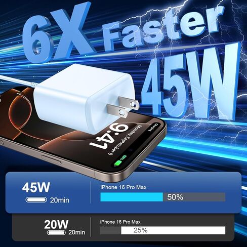 Samsung 45W USB-C Super Fast Charging Cord Cable Type C Wall Charger Android Phone Charger Block for Samsung Galaxy S23 Ultra/S23/S23+/S22/S22 Ultra/S22+/Note 10/20/S20/S21, Galaxy Tab S7+/S8+,2Pack in Kuwait