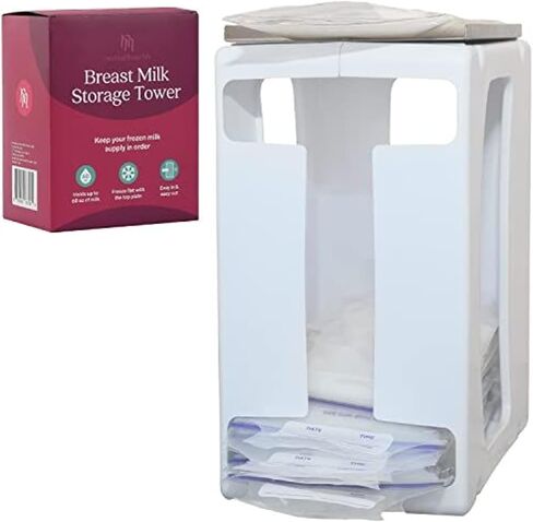 Breast Milk Storage Tower with Tray - Nurse & Nourish - Holds Up to 60 oz - Easily Organize and Freeze Milk - Breastfeeding Essentials - Breastmilk Storage Containers for Freezer in Saudi Arabia