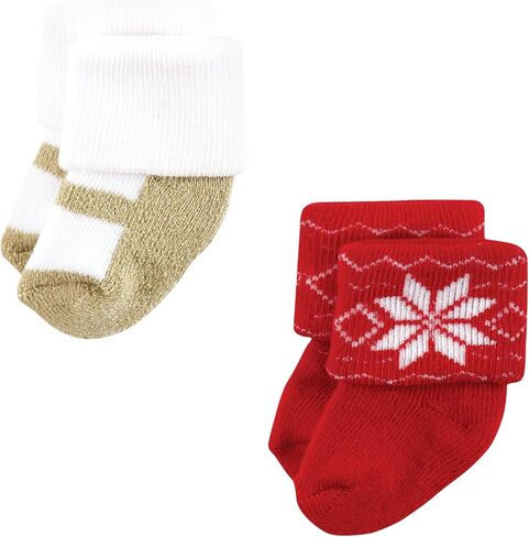 Hudson Baby Unisex Cotton Rich Newborn and Terry Socks, Dots Stripes, 6-12 Months in Saudi Arabia