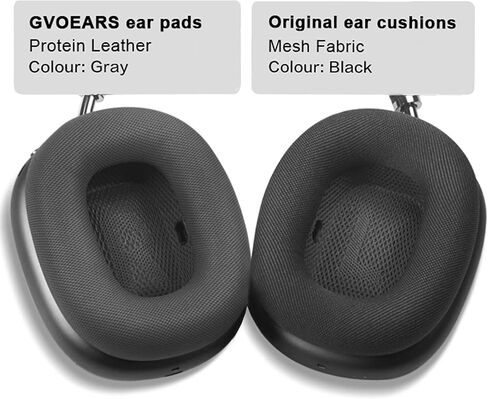 Premium Replacement Ear Cushions for Apple AirPods Max Headphone, Protein Leather Memory Foam Earpads with Excellent Noise Isolation (Black) in Saudi Arabia