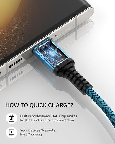 كابل شاحن USB C 6FT/4Pack 3A USB Type C كابل شحن سريع لهاتف iPhone 15 Samsung Galaxy A14 5G A24 A54 A23 A13 S23 S22 S21 S20، Google Pixel 7 Pro 7a 6 6a سلك USBC Android طويل للسيارة in Kuwait