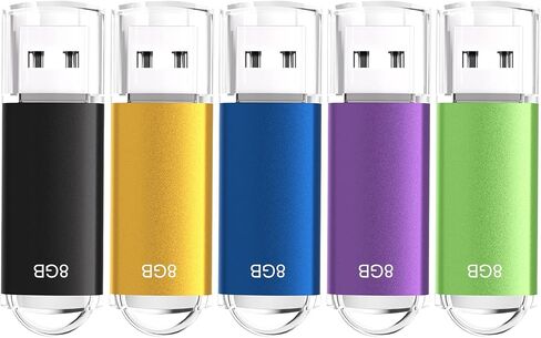 64GB USB 2.0 Flash Drives Thumb Drives Memory Stick Jump Drive Zip Drive, 5 Pack Mixed Colors: Black Blue Green Gold Purple in Saudi Arabia