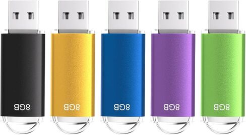 64GB USB 2.0 Flash Drives Thumb Drives Memory Stick Jump Drive Zip Drive, 5 Pack Mixed Colors: Black Blue Green Gold Purple in Saudi Arabia
