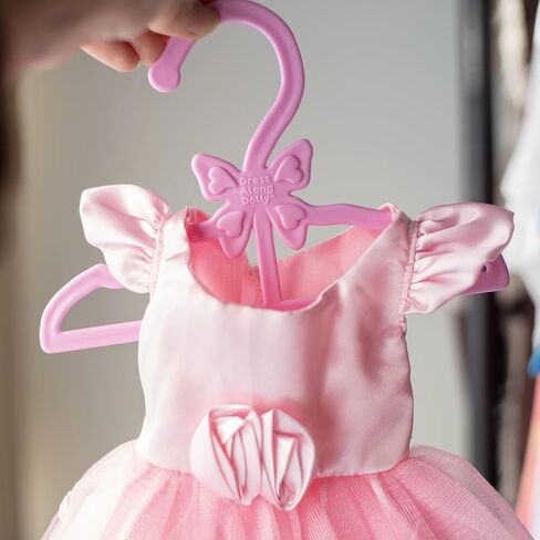 Doll Full-Outfit Clothes Hangers for 18" Girl Dolls - 12pk-Unique Design Holds Your Top & Bottom at Once Including Dresses, Pants, Shirts, Skirts, & Accessories (Purple) -Gifts for Girls Kids Birthday in Kuwait