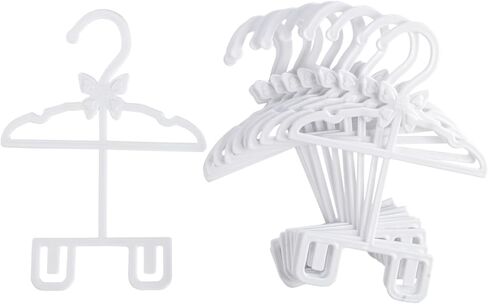 Doll Full-Outfit Clothes Hangers for 18" Girl Dolls - 12pk-Unique Design Holds Your Top & Bottom at Once Including Dresses, Pants, Shirts, Skirts, & Accessories (Purple) -Gifts for Girls Kids Birthday in Kuwait