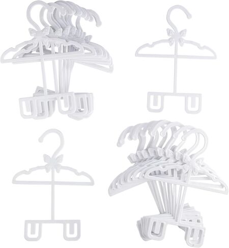 Doll Full-Outfit Clothes Hangers for 18" Girl Dolls - 12pk-Unique Design Holds Your Top & Bottom at Once Including Dresses, Pants, Shirts, Skirts, & Accessories (Purple) -Gifts for Girls Kids Birthday in Kuwait