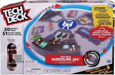 TECH DECK, Shredline 360 Motorized Skate Park, X-Connect Creator, Customizable and Buildable Turntable Ramp Set with Exclusive Fingerboard, Kids Toy for Boys and Girls Ages 6 and up in Saudi Arabia