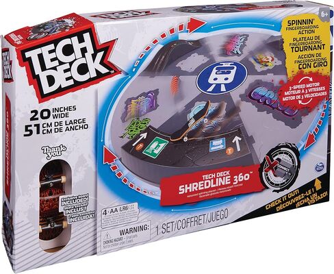 TECH DECK, Shredline 360 Motorized Skate Park, X-Connect Creator, Customizable and Buildable Turntable Ramp Set with Exclusive Fingerboard, Kids Toy for Boys and Girls Ages 6 and up in Saudi Arabia