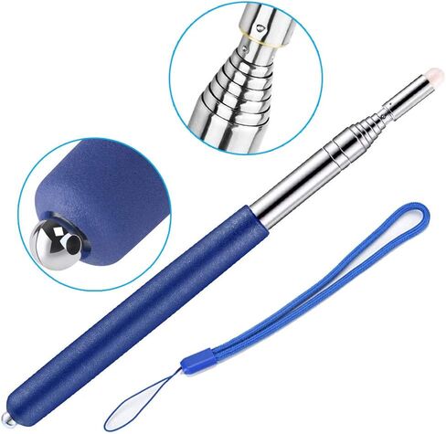 Telescopic Teacher Pointer Stick with Hand Lanyard 2 Pack, Teaching Pointer for Classroom, Hand Pointer Extendable Pointer Stick Retractable Pointer Handheld Presenter Whiteboard Pointer (Black) in Kuwait