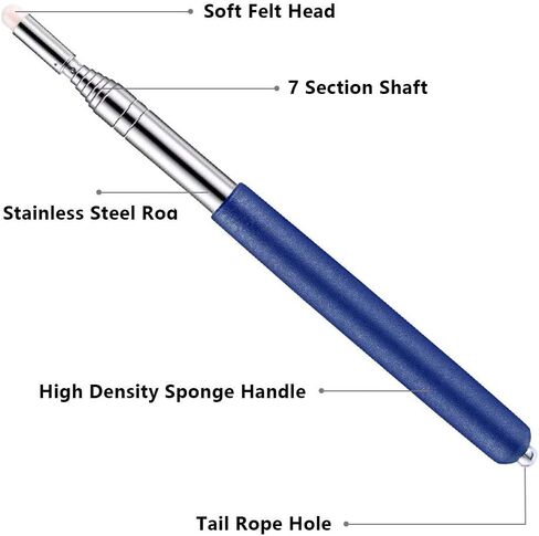 Telescopic Teacher Pointer Stick with Hand Lanyard 2 Pack, Teaching Pointer for Classroom, Hand Pointer Extendable Pointer Stick Retractable Pointer Handheld Presenter Whiteboard Pointer (Black) in Kuwait