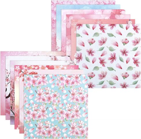 Cyodoos 100 Sheets Colorful Flower Origami Paper Kit 6x6 Inch 12 Vivid Colors Double Sided Printed Traditional Patterns Square for Arts Crafts Projects in Kuwait