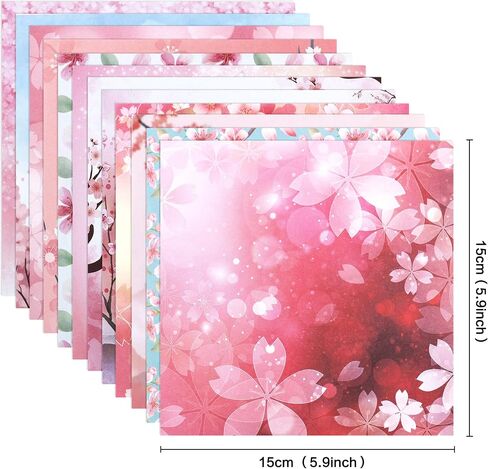 Cyodoos 100 Sheets Colorful Flower Origami Paper Kit 6x6 Inch 12 Vivid Colors Double Sided Printed Traditional Patterns Square for Arts Crafts Projects in Kuwait