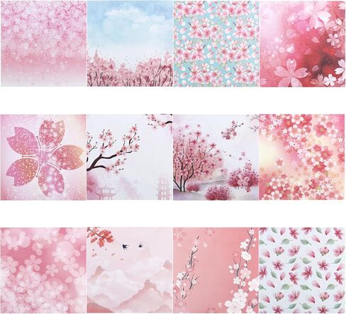 Cyodoos 100 Sheets Colorful Flower Origami Paper Kit 6x6 Inch 12 Vivid Colors Double Sided Printed Traditional Patterns Square for Arts Crafts Projects in Kuwait