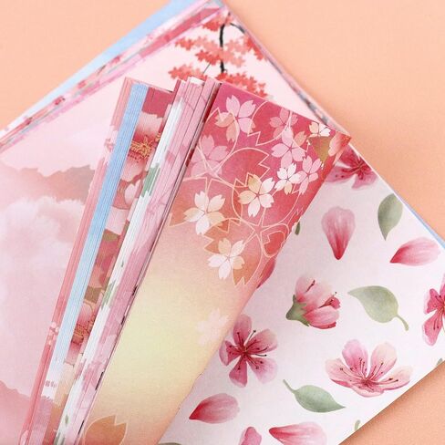 Cyodoos 100 Sheets Colorful Flower Origami Paper Kit 6x6 Inch 12 Vivid Colors Double Sided Printed Traditional Patterns Square for Arts Crafts Projects in Kuwait