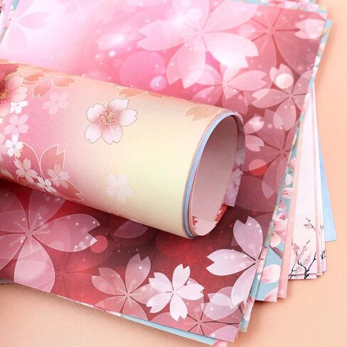Cyodoos 100 Sheets Colorful Flower Origami Paper Kit 6x6 Inch 12 Vivid Colors Double Sided Printed Traditional Patterns Square for Arts Crafts Projects in Kuwait